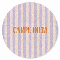 FUSSMATTE Lila – Orange – Streifen – Carpe Diem 90x90 cm - Flieder, Kunststoff (90/0.4cm) - MuchoWow