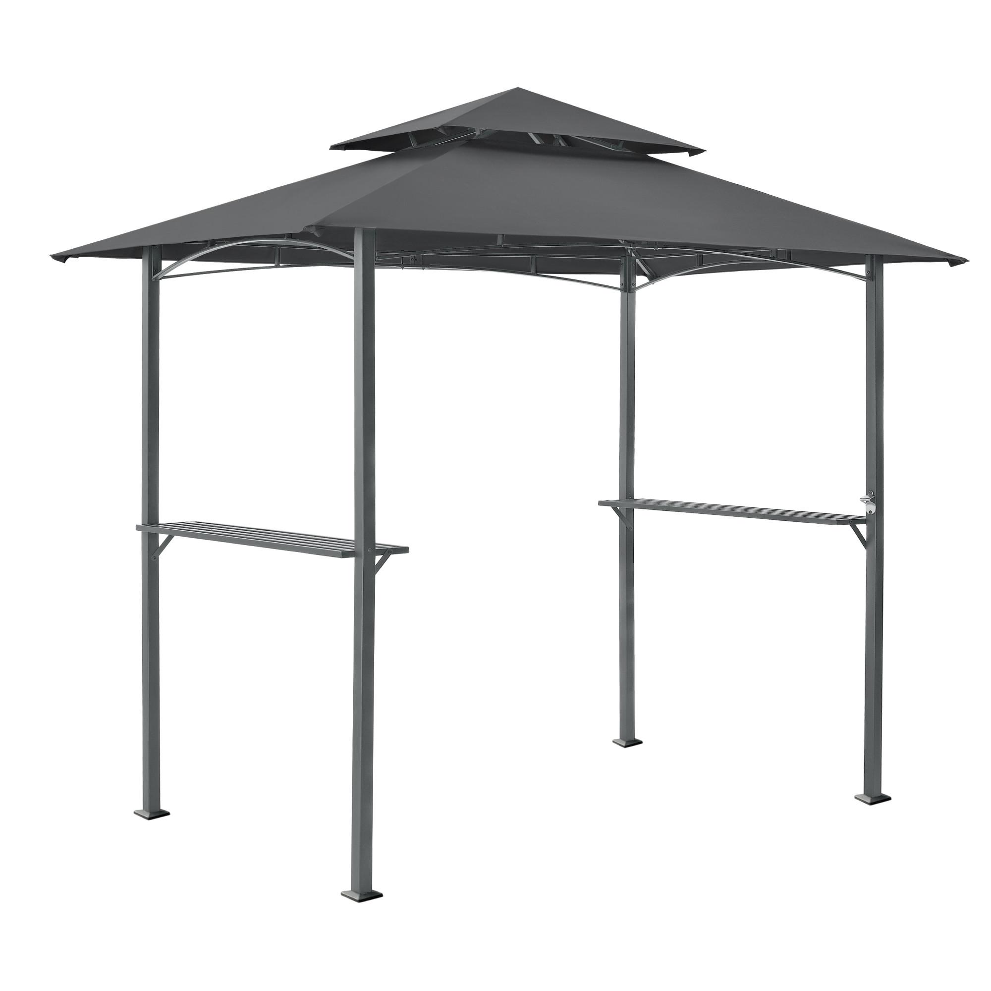 PAVILLON Parga - Dunkelgrau, Kunststoff/Metall (241/250/151cm) - [en.casa]