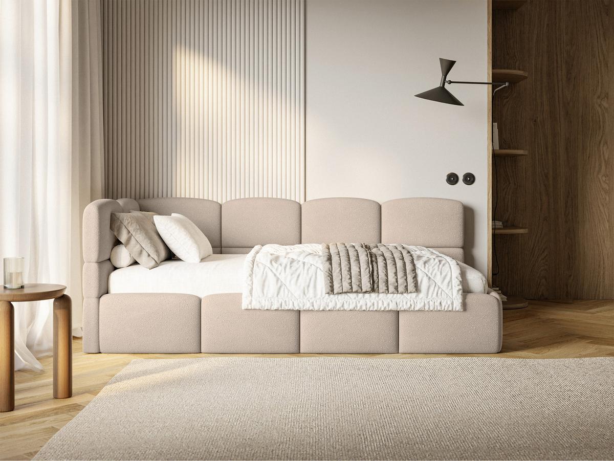 JUGENDBETT Cloudy Beige 120 x 200 cm - Beige/Schwarz, Kunststoff/Textil (120/200cm) - Selsey