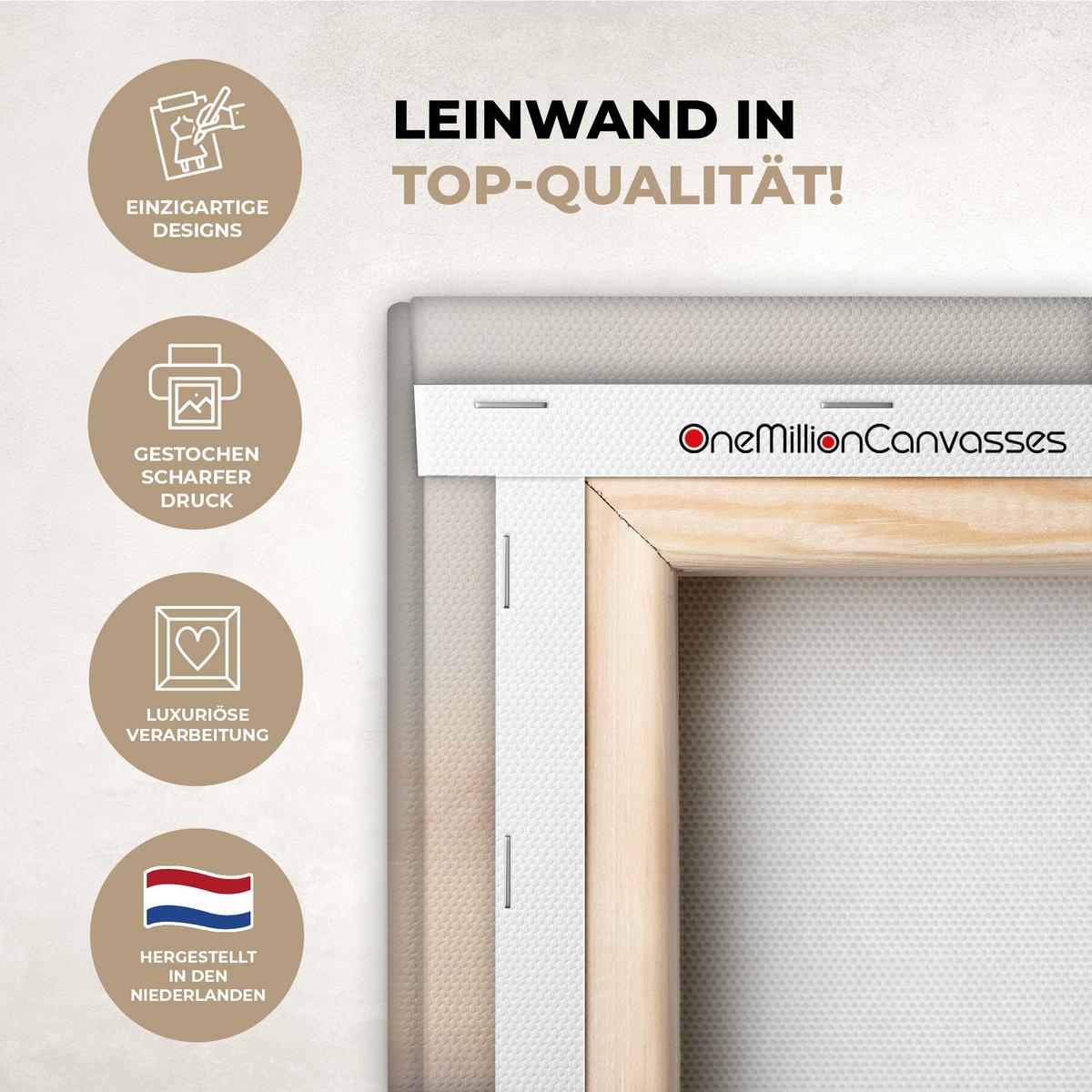 LEINWANDBILD Gras - Morgennebel - Kreuz - Christentum Wandbild Wohnzimmer 60x80 cm - Beige, Textil (60/80cm) - MuchoWow