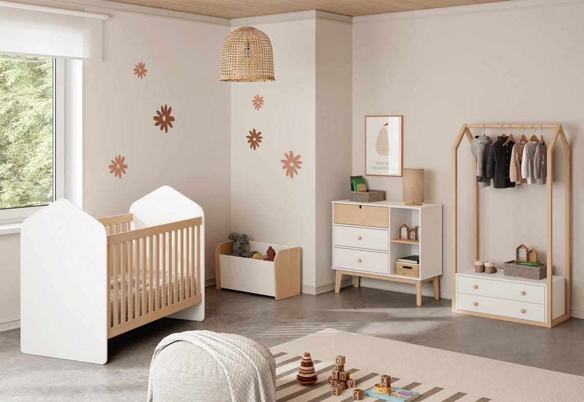 KOMMODE Estefania Beige 90/40/81 cm - Beige, Holz (40/81/90cm) - Calicosy