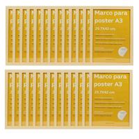 RAHMEN Set mit 24 aus MDF und Acrylglas Schutz und Aussteller für Fotografien, Bilder, Poster, Gemälde, Dekoration für Haus Farbe Hellholz A3 - Beige, Holz (29.7/3cm) - Nacnic