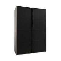 SCHWEBETÜRENSCHRANK 245,5/180/64 2-türig - Silberfarben/Schwarz, Holz/Metall (180/245/64cm) - Abiks Möbel