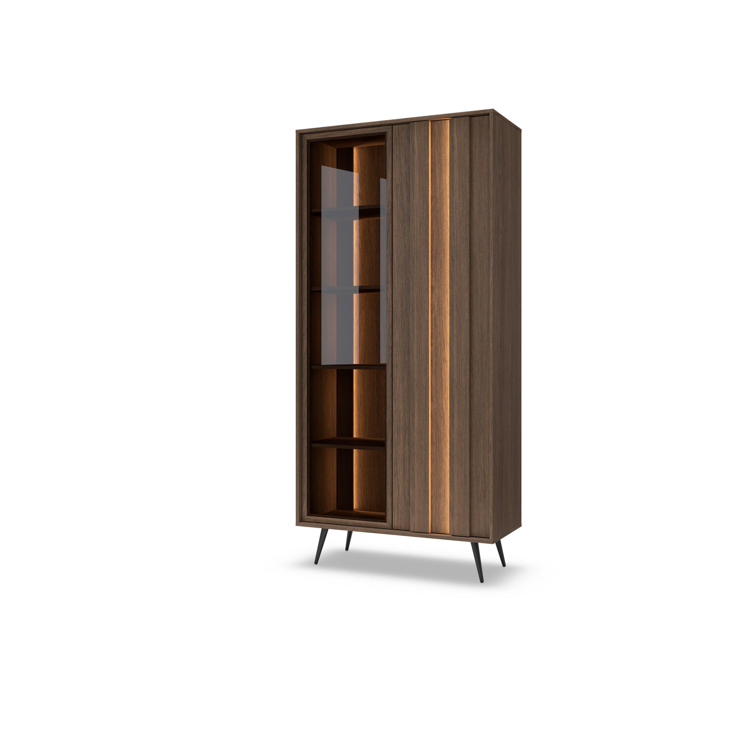VITRINE DAVANTI 196,4 / 93,5 cm in Eichefarben - Eichefarben, Holzwerkstoff (93.5/196.4/40cm) - MASSENO