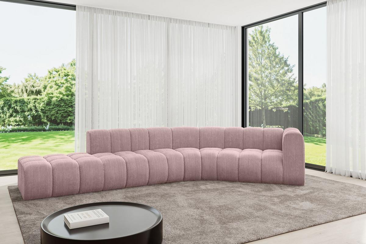 ECKSOFA modulares Sofa Tilmo-L1 - 399x194x70 cm Rosa - Rosa, Holzwerkstoff/Textil (399/194cm) - ALTDECOR