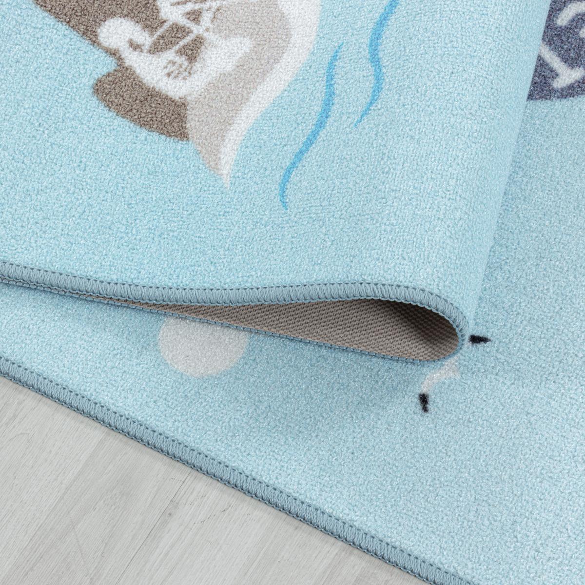 SPIELTEPPICH TRAUN in Blau, mit Piraten-Motiv, 100 x 150 cm - Blau, Textil (100/150cm) - KADIMA DESIGN