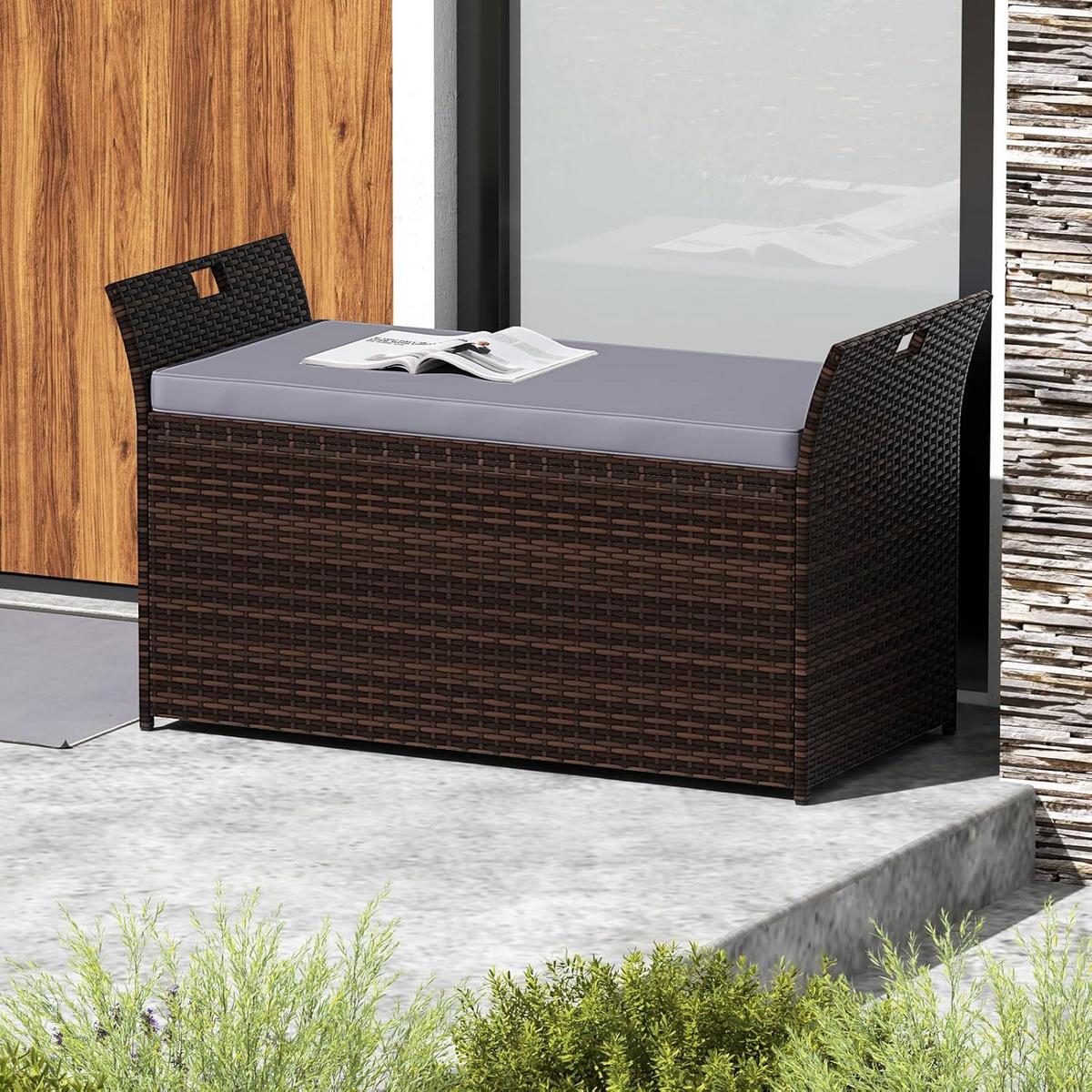 GARTENBOX Braun - Braun, Kunststoff (125/71/56cm) - COSTWAY