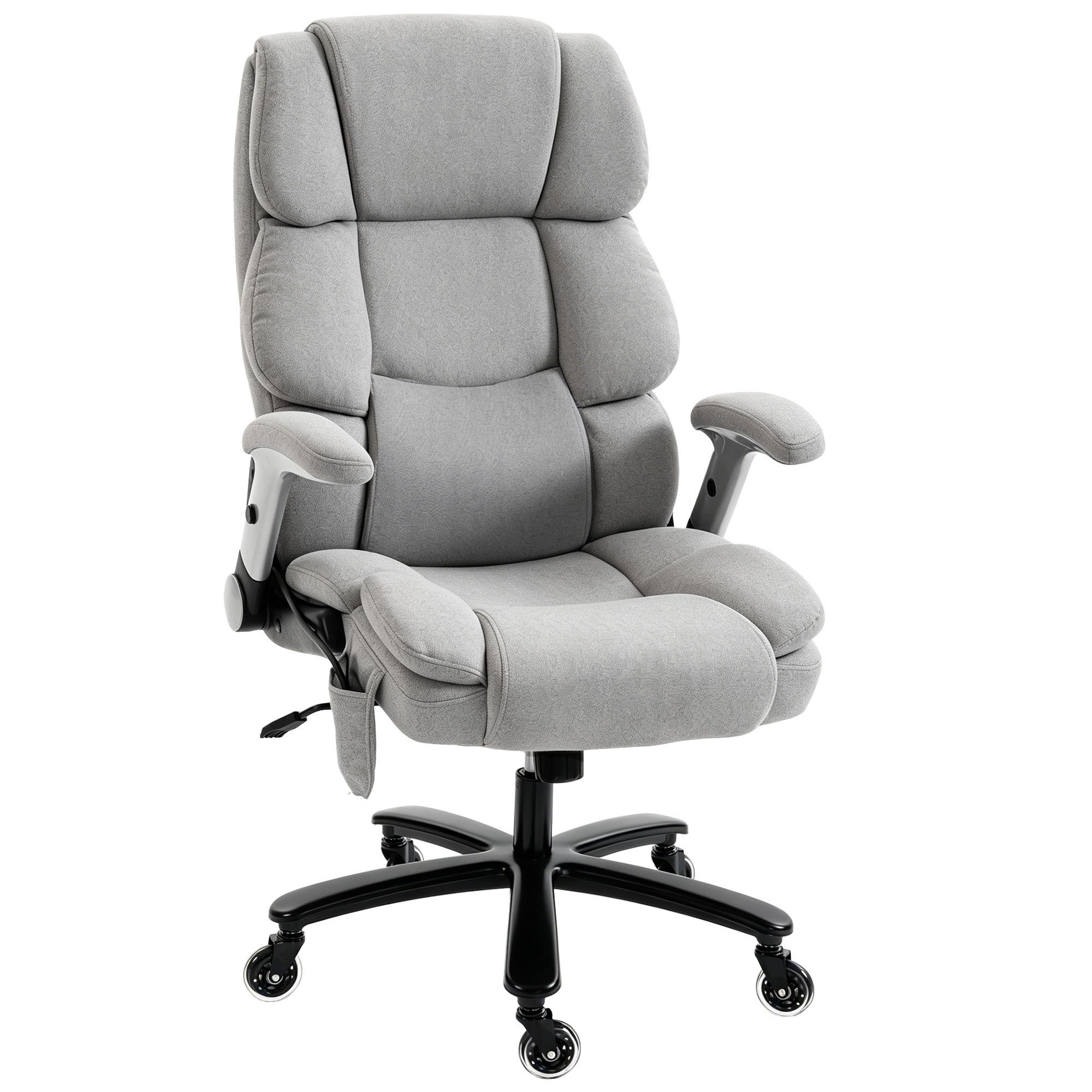 BÜROSTUHL Schneeflanell Hellgrau - Hellgrau, Textil (70/122/82cm) - HOMCOM