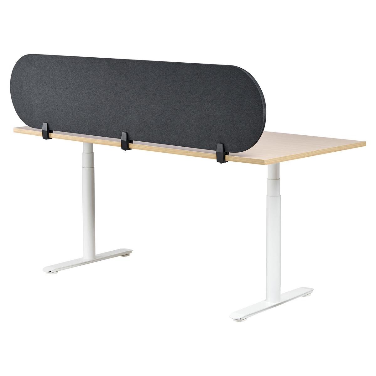 SCHREIBTISCHTRENNWAND 180/40 cm Dunkelgrau Sparky - Dunkelgrau, Textil (180/40/2cm) - Beliani