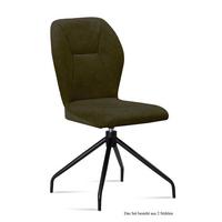 ESSZIMMERSTUHL drehbar (2er-Set) Dorene 51x92x60 Schwarz/Khaki - Dunkelgrün/Schwarz, Kunststoff (60/92/51cm) - 58aufmkessel