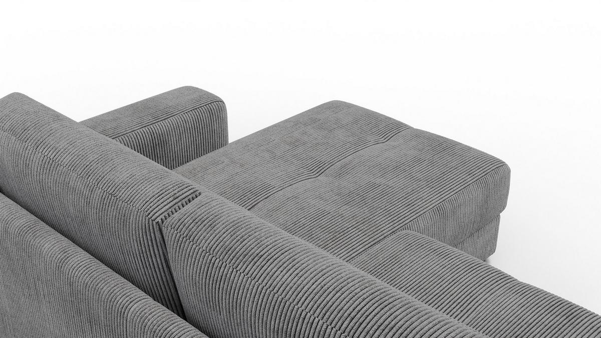 ECKSOFA OLI 4-Sitzer rechts, dunkelgrau - Dunkelgrau, Holz/Textil (295/172cm) - Wozimo