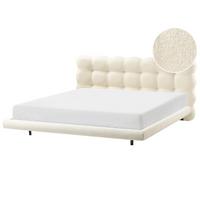 BETT mit Lattenrost 180/200 cm Bouclé Cremeweiß Soulisse - Creme, Textil (180/200cm) - Beliani