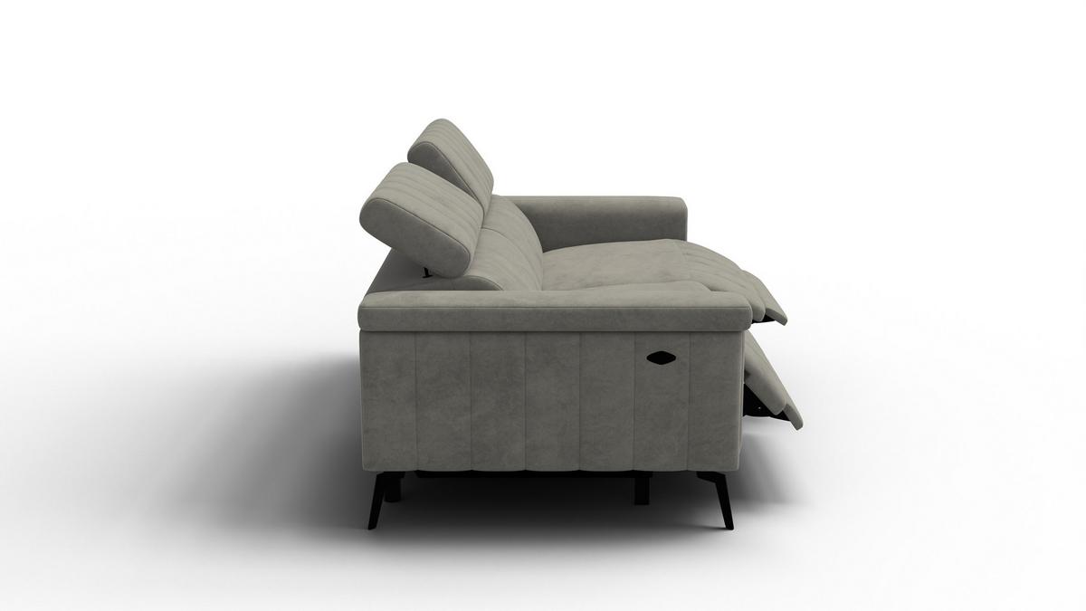 RELAXSOFA NORDEL 3-Sitzer, taupe - Taupe/Schwarz, Holz/Textil (194/80/105cm) - Wozimo