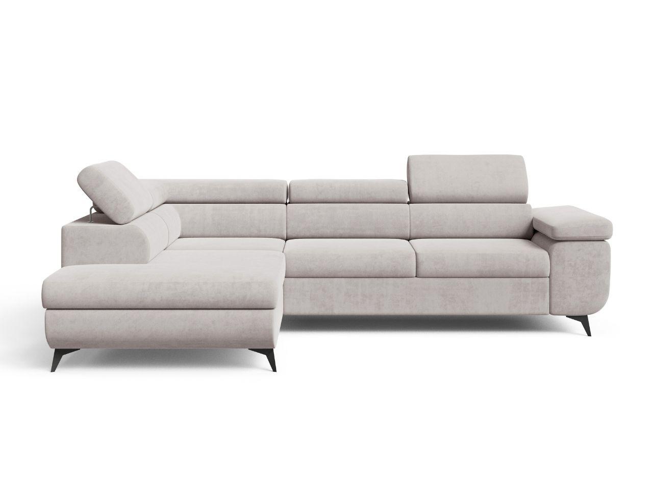 ECKSOFA Argon Grau Rechts - Schwarz/Grau, Holz/Textil (190/255cm) - Graingold