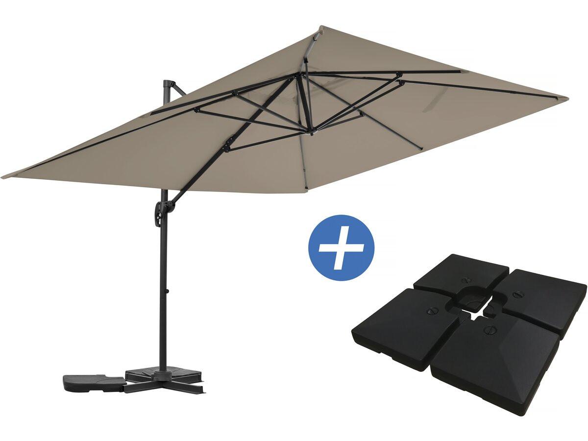 SONNENSCHIRM sky 4 Taupe - Taupe, Metall (278/370cm) - Habitat Garten