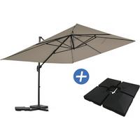 SONNENSCHIRM sky 4 Taupe - Taupe, Metall (278/370cm) - Habitat Garten