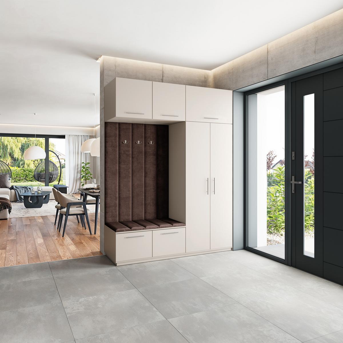 GARDEROBENSCHRANK REMA 180/240/60 cm Modern Garderobe-Set Kaschmir - Kaschmir/Braun, Holzwerkstoff (180/240/60cm) - MASSENO