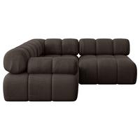 ECKSOFA modulares Sofa Mende-L1 - 190x190x70 cm Braun Velours - Braun, Holzwerkstoff/Textil (190/190cm) - ALTDECOR