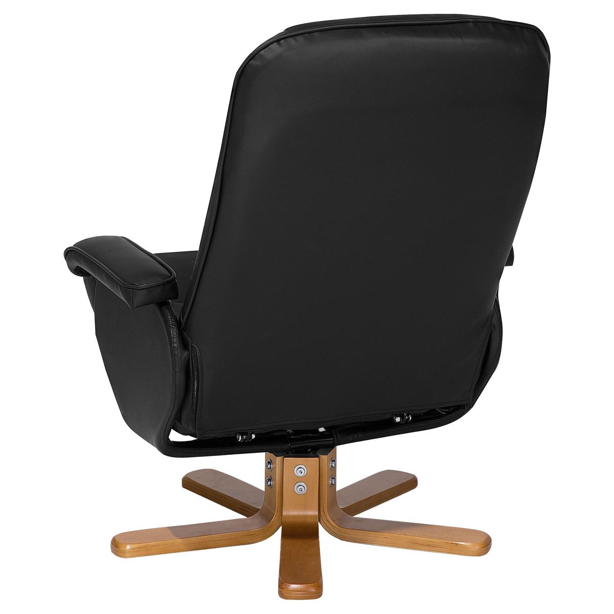 MASSAGESESSEL mit Fußhocker Kunstleder Schwarz Relaxpro - Schwarz, Holz/Textil (70/98/50cm) - Beliani