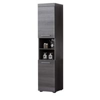 HOCHSCHRANK grau Rauchsilber 30 x 190 cm, Badschrank Türanschlag wechselbar - Silberfarben/Schwarz, Holzwerkstoff/Kunststoff (30/190/31cm) - Top.Furn