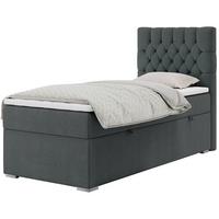 BOXBETT PERA 90/200 Dunkelgrau Struktur - H4 - Rechts Seite - Dunkelgrau, Holz/Textil (90/200cm) - MKS