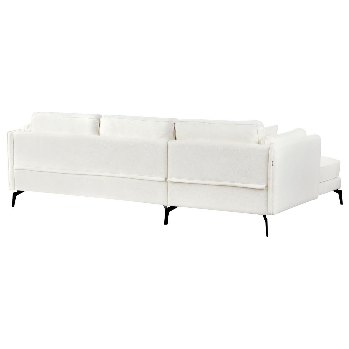 ECKSOFA 3-Sitzer Bouclé Cremeweiß rechtsseitig Altan - Creme, Textil (268/157cm) - Beliani