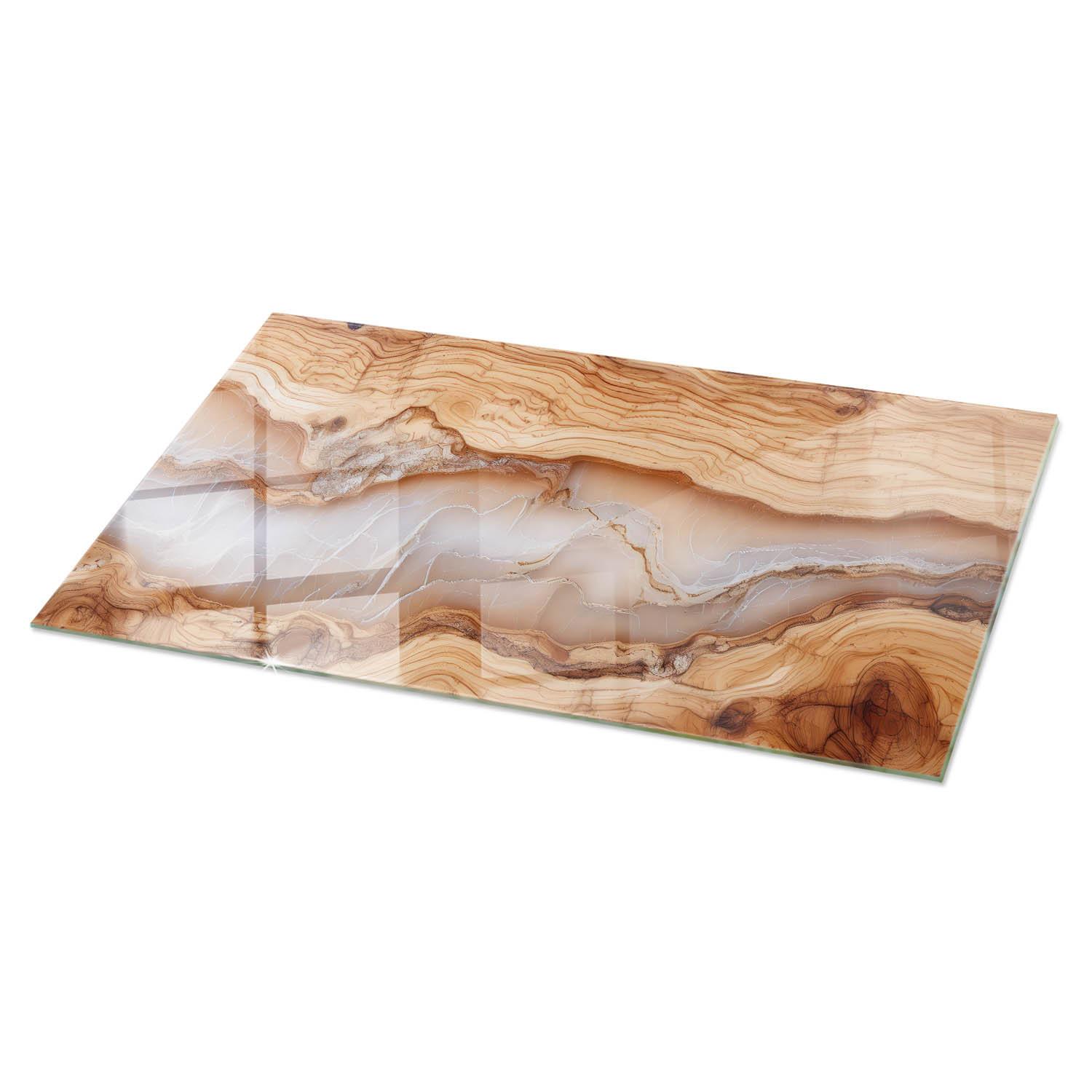 TISCHPLATTE 60x60 cm Naturholz mit Harz - Hellbraun, Glas (0.4/100/50cm) - TULUP