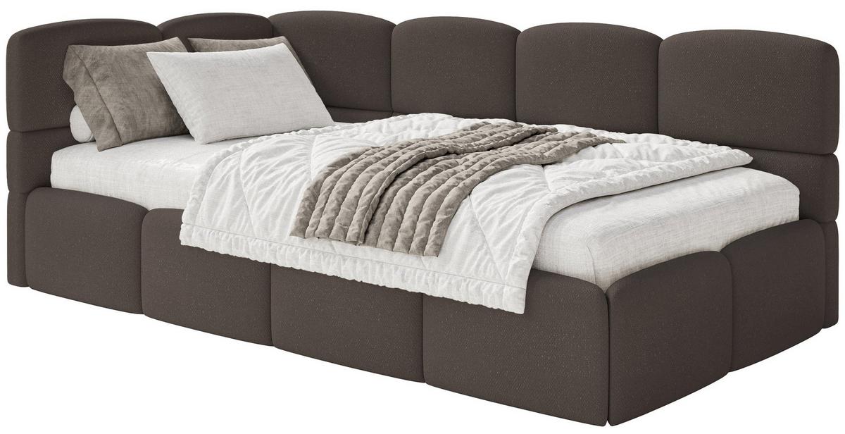 JUGENDBETT Cloudy Braun 120 x 200 cm - Schwarz/Braun, Kunststoff/Textil (120/200cm) - Selsey