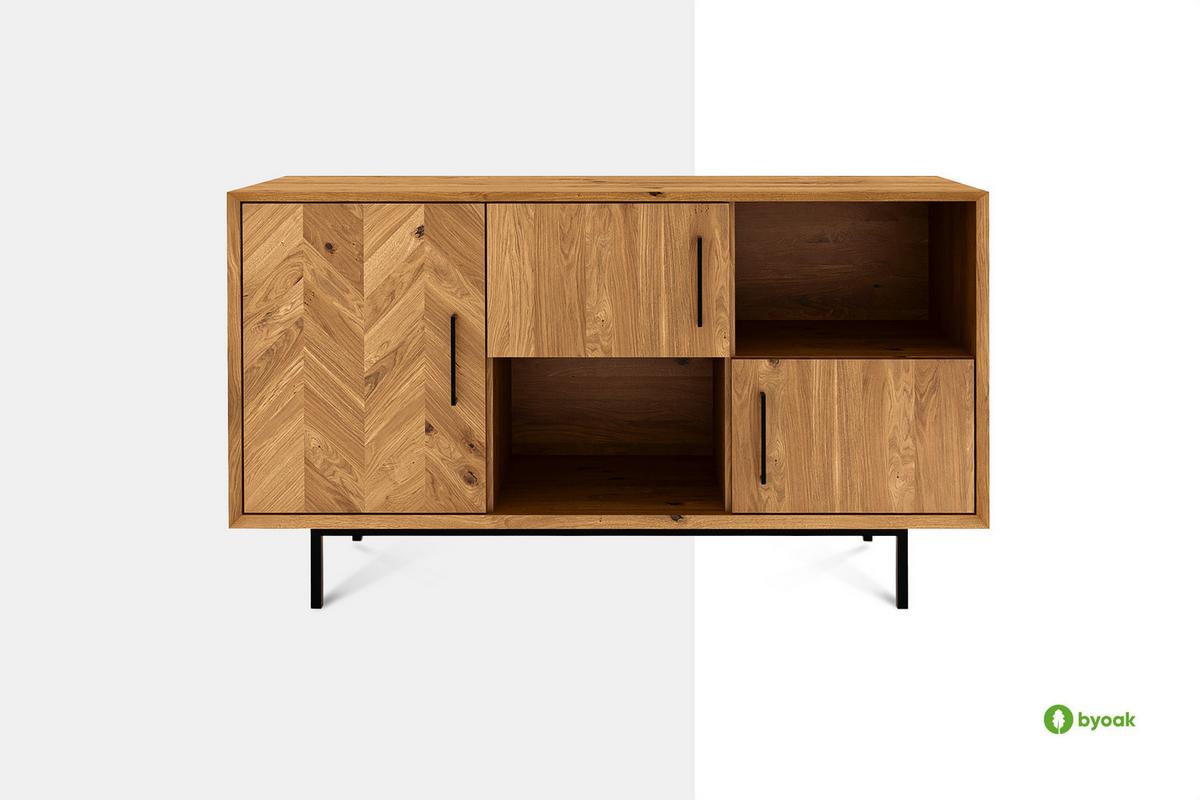 KOMMODE BREIT LEON Kernbuche - Kernbuche, Holz (144/80/45cm) - byoak