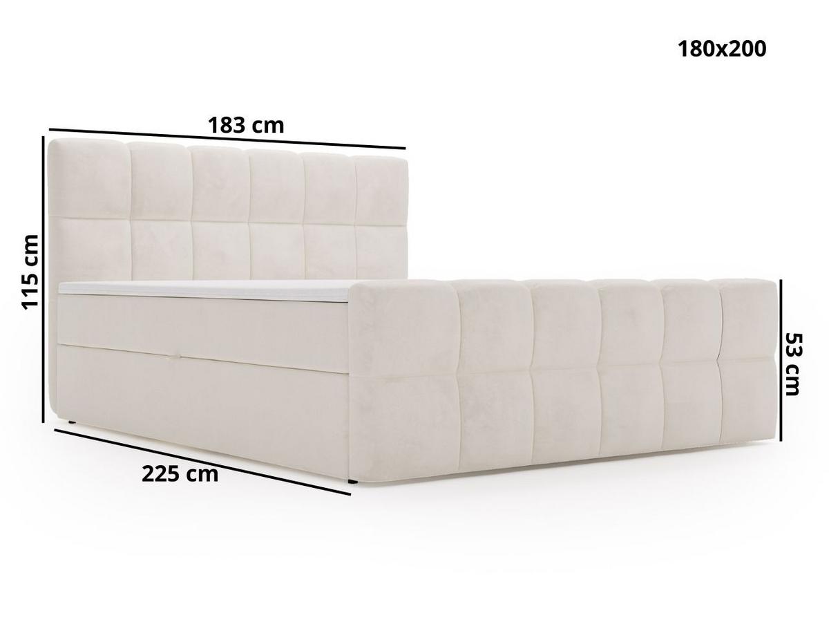 BOXBETT Alicante 180x200 Schwarz - Schwarz, Holz/Textil (180/200cm) - Graingold