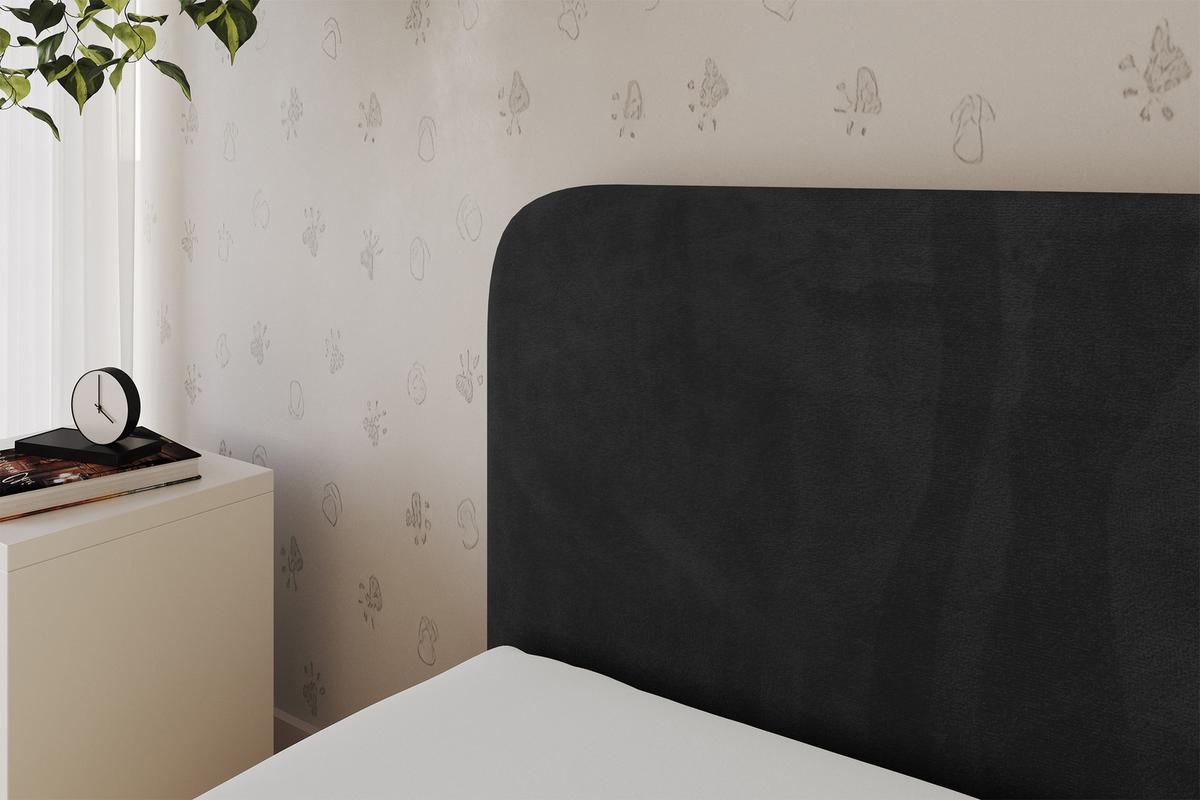 EINZELLBETT Jugendbett mit Bettkasten, Rechts - ALVY 100x200 Schwarz - Schwarz, Holzwerkstoff/Textil (100/200cm) - ALTDECOR