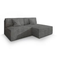 ECKSOFA FIORO P Grau Kordstoff mit Schlaffunktion - Grau, Holz/Kunststoff (204/148cm) - MASSENO