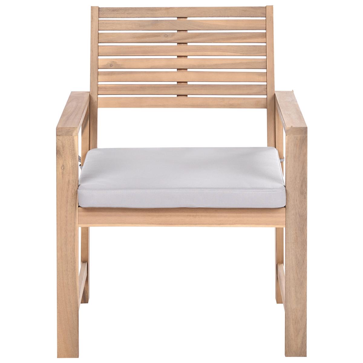 LOUNGE-SET mit Tisch 4-Sitzer zertifiziertes Akazienholz Grau Fiames - Dunkelgrau/Braun, Holz - Beliani