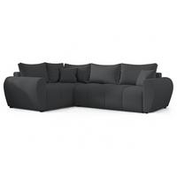 ECKSOFA L Form Malatya MAX Dunkelgrau 246/145/80 cm stilvolle mit Schlaffunktion L - Dunkelgrau/Schwarz, Kunststoff/Textil (175/235cm) - AX Living