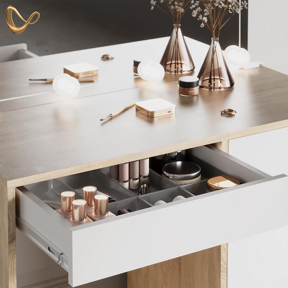 SCHMINKTISCH Imola Sonoma mit 4 Schubladen - Sonoma Eiche, Holzwerkstoff (40/90/75cm) - Livinity®