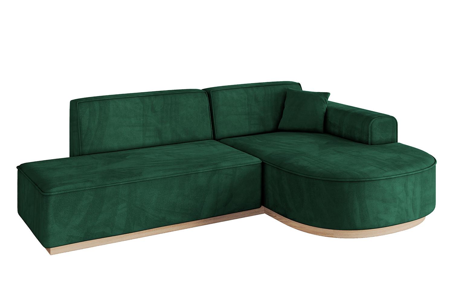 ECKSOFA Ottomane Rechts ARRIO-L1 - 243x171x83 cm Dunkelgrün - Grün, Holzwerkstoff/Textil (243/171cm) - ALTDECOR