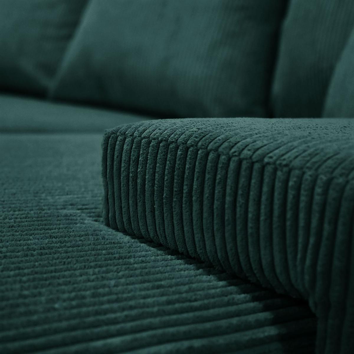 ECKSOFA LAVIO L mit Schlaffunktion und Bettzeugkasten Linke - Grün, Textil (246/188cm) - Lookway