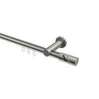GARDINENSTANGE INNENLAUF Platon Zoena 260 cm (geteilt in 2 x 130 cm), 1-läufig, 20 mm Ø Edelstahl-Optik - Edelstahlfarben, Metall (260cm) - INTERDECO