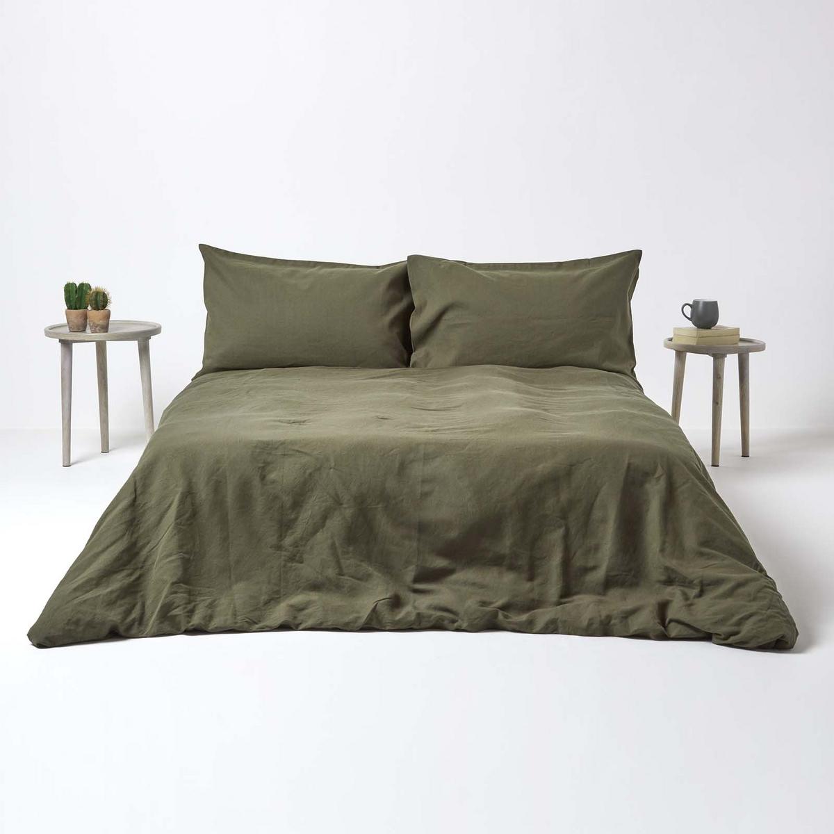 KISSENBEZUG Leinen - Olivgrün, Textil (48/74cm) - Homescapes