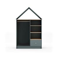 KLEIDERSCHRANK mit 3 Nischen, 1 Schublade und 1 Kleiderstange H180 cm 45/110/180 cm - Grün, Holz (45/180/110cm) - Calicosy