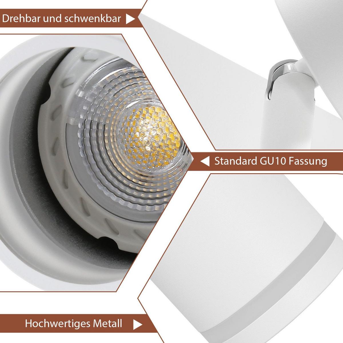 DECKENSTRAHLER Staffelstein 3-flammig 43/5/17 cm - Weiß, Metall (43/5/17cm) - Nettlife