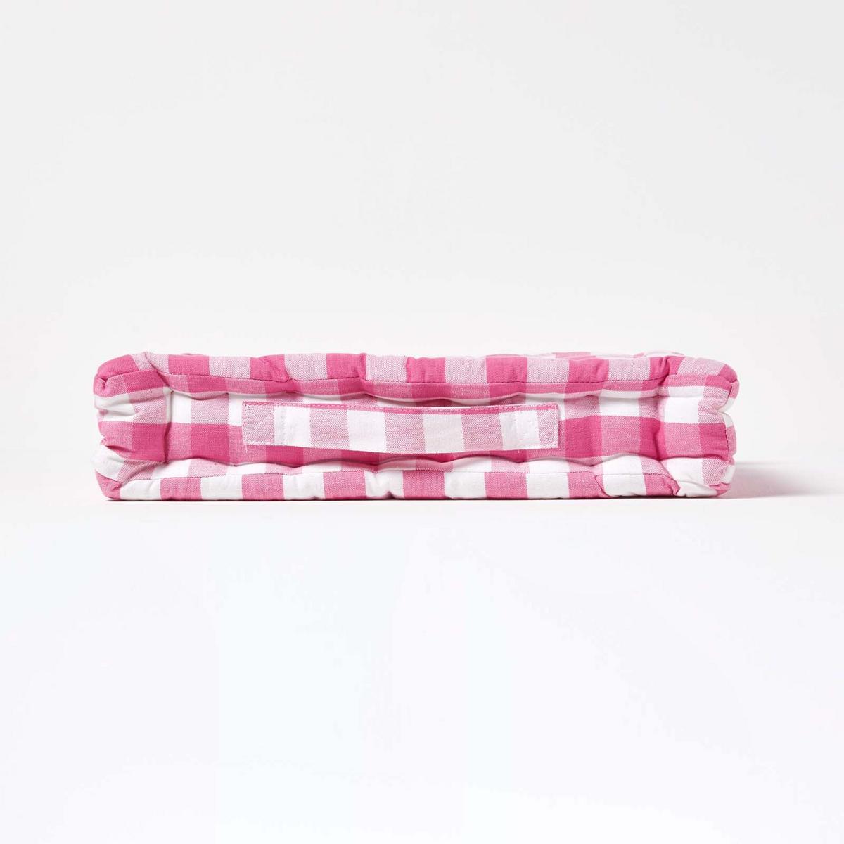 SITZKISSEN pink-weiß kariert 50/50/10 cm - Pink, Textil (50/50/10cm) - Homescapes