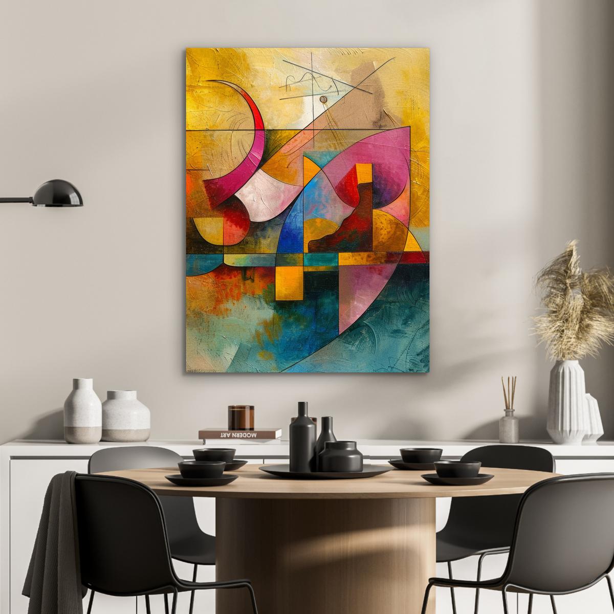 METALLBILD Kunst - Abstrakt - Modern 60x80 cm - Gelb, Metall (60/80cm) - MuchoWow