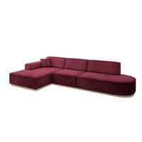ECKSOFA Ottomane Links IREA-L2 - 327x165x80 cm Bordeauxrot - Bordeaux, Holzwerkstoff/Textil (327/165cm) - ALTDECOR