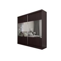 SCHWEBETÜRENSCHRANK AZZURRA 200/216/61 cm 2-türig mit Spiegel Wengefarben - Wengefarben, Holzwerkstoff (200/216/61cm) - MASSENO