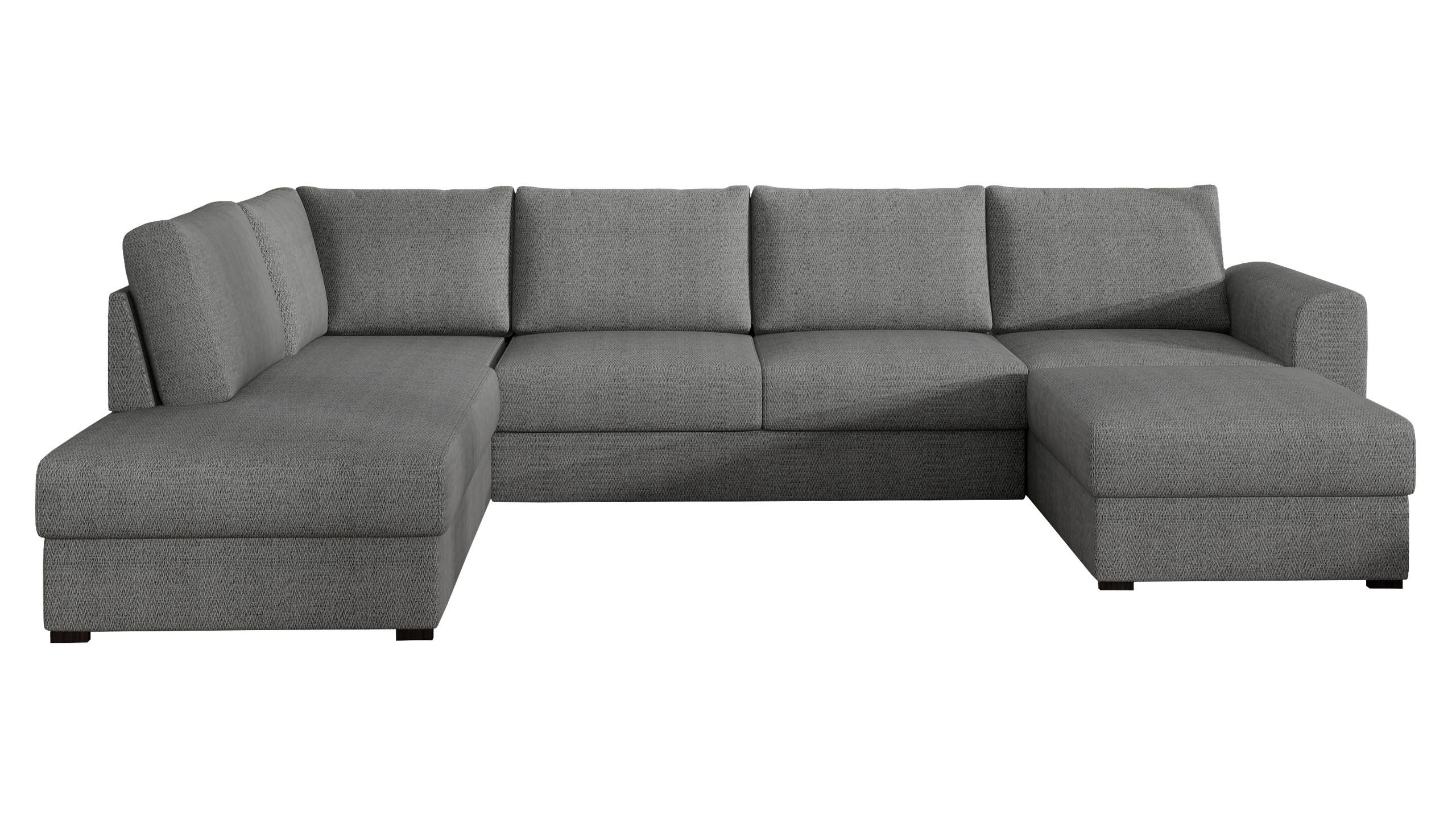 WOHNLANDSCHAFT Wilma, Seite: Links - Schwarz/Grau, Holz/Textil (305/85/188cm) - MIRJAN24