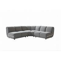 MODULSOFA LAYLA Taupe Velvet - Taupe/Schwarz, Buchenholz/Textil (213/213cm) - KAWOLA