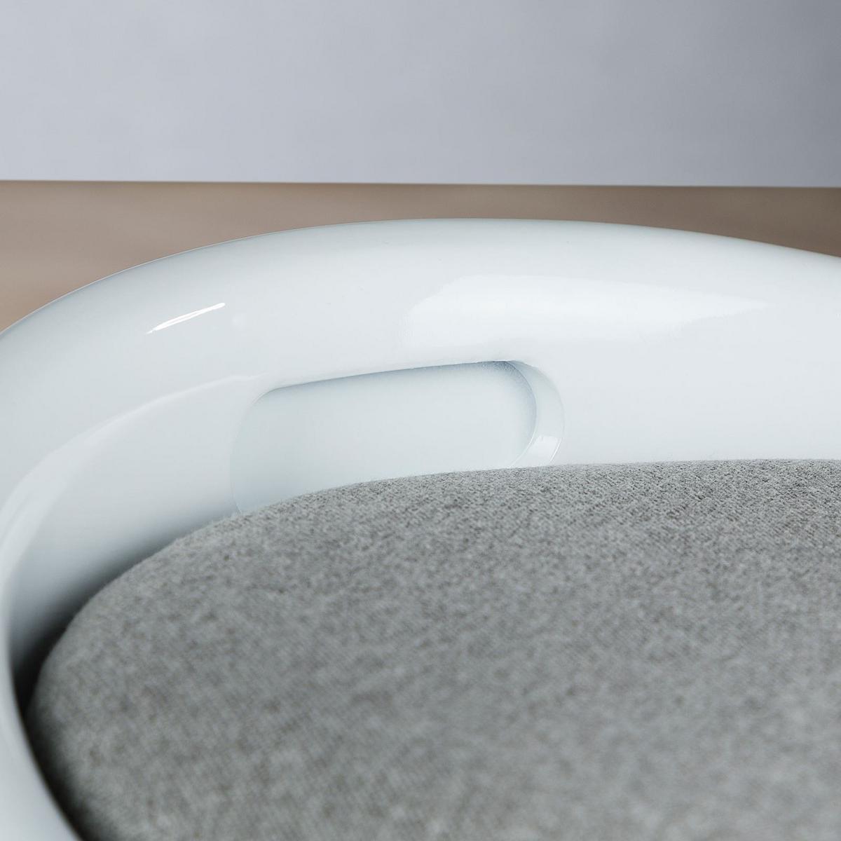 SITZHOCKER DANIEL weiß/grau - Weiß/Grau, Textil (35/50/35cm) - IDIMEX