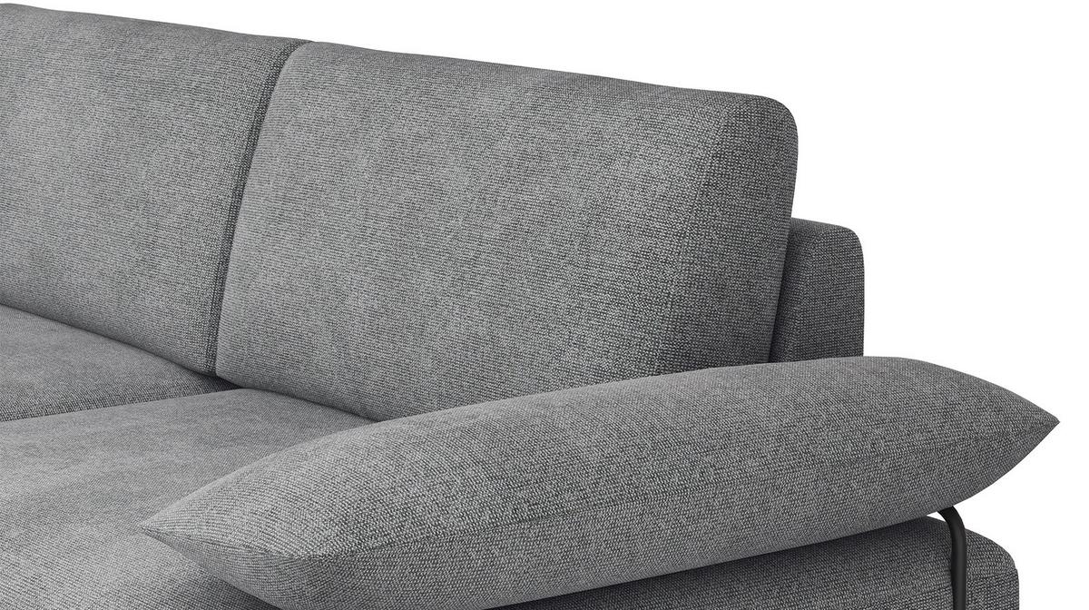 SOFA LORI 3-Sitzer, grau - Schwarz/Grau, Holzwerkstoff/Textil (245/87/96cm) - Wozimo