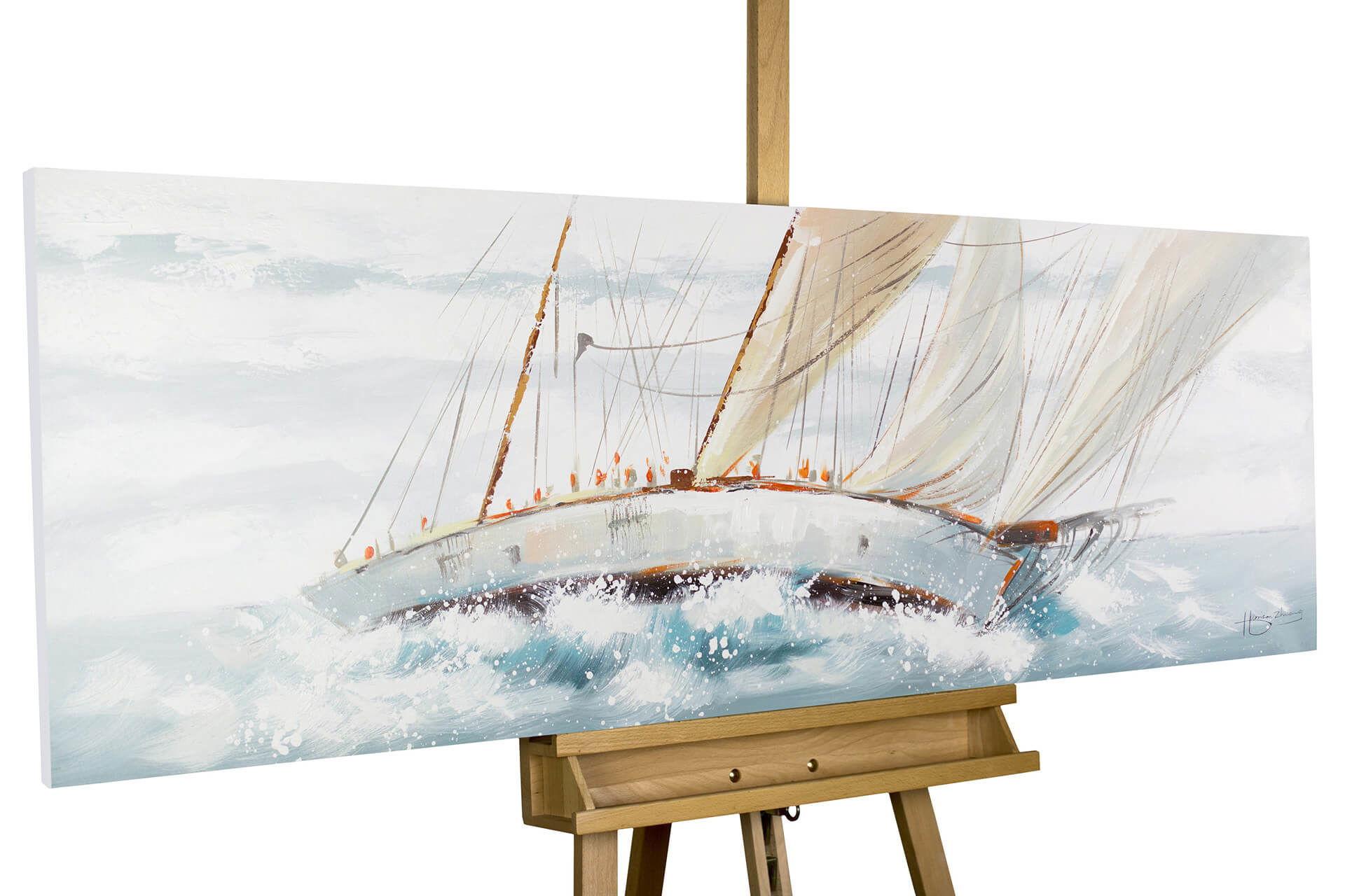 ÖLGEMÄLDE 150/50 cm - Weiß, Holz/Textil (150/50cm) - KUNSTLOFT